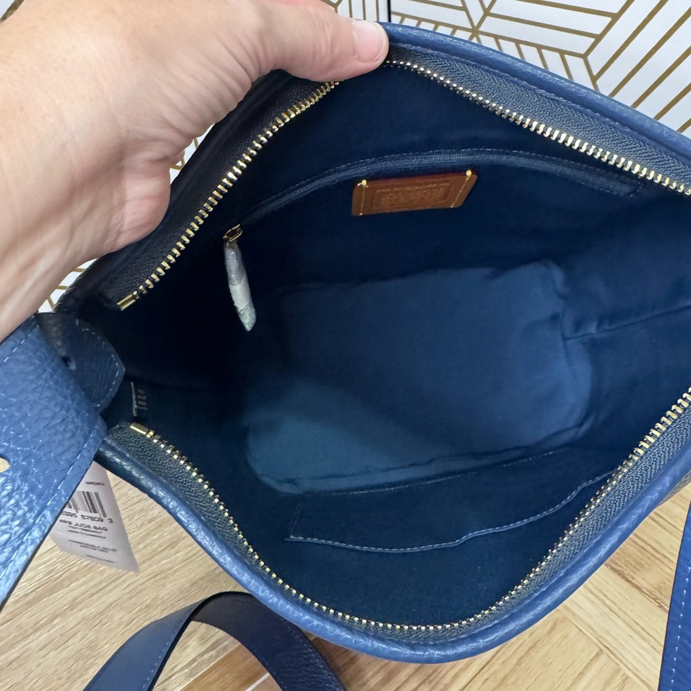 NWT Coach Jude Duffle Bag in Gold/Deep Blue - Picture 9 of 14
